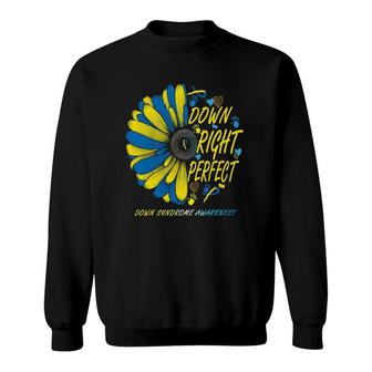 Down Syndrome Right Perfect Yellow And Blue Gift Sunflower Sweatshirt | Mazezy
