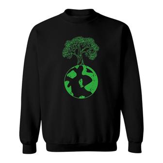 Earth Tree Cute Green I Love Mother Earth Day Gift Sweatshirt - Thegiftio UK