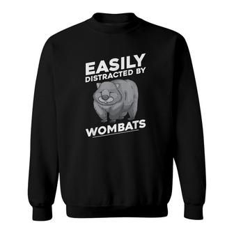 Easily Distracted By Wombats Australian Animal Wombat Sweatshirt | Mazezy