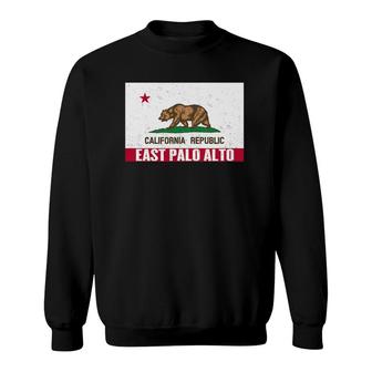 East Palo Alto, California - Distressed Ca Republic Flag Sweatshirt | Mazezy