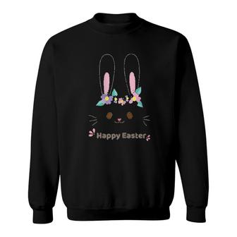 Easter Cute Bunny Face Sweatshirt | Mazezy