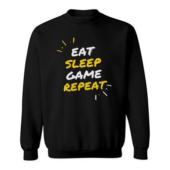 Eat Sleep Game Repeats Sweatshirt | Mazezy