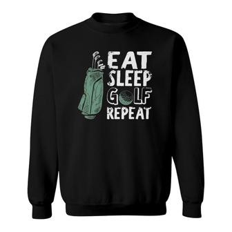 Eat Sleep Golf Repeat Vintage Golfer Golfing Outfit Golf Bag Sweatshirt | Mazezy
