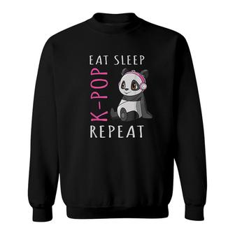 Eat Sleep Kpop Repeat Kpop Panda Sweatshirt | Mazezy