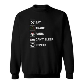 Eat Sleep Trade Repeat Stock Market Trader Gift Sweatshirt - Thegiftio UK