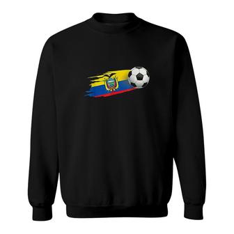 Ecuador Soccer Ball Ecuador Flag Jersey Sweatshirt | Mazezy