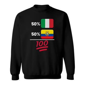 Ecuadorian Plus Italian Mix Flag Heritage Sweatshirt | Mazezy