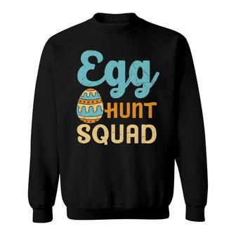 Egg Hunt Squad Easter Egg Blue Orange Squad Sweatshirt - Thegiftio UK
