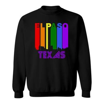El Paso Texas Lgbtq Gay Pride Rainbow Skyline Sweatshirt | Mazezy