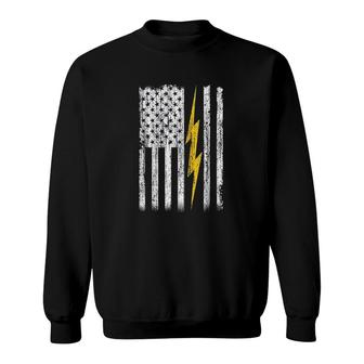 Electrician Flag Us Gift Sweatshirt | Mazezy