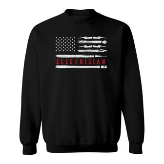 Electrician Patriot American Flag Patriotic Top Electrical Sweatshirt | Mazezy