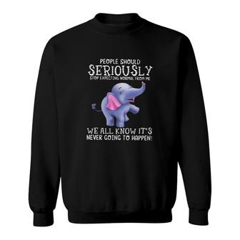 Elephants Stop Expecting Normal From Me Sweatshirt | Mazezy