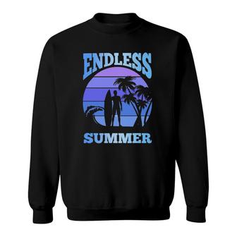 Endless Summer Surfing Summer Vacation Beach Palm Trees Sea Sweatshirt | Mazezy