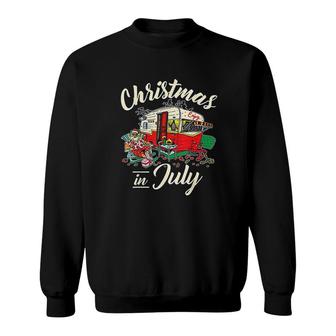 Enjoy Christmas In July Hippie Camping Gift Camping Lover Sweatshirt - Thegiftio UK