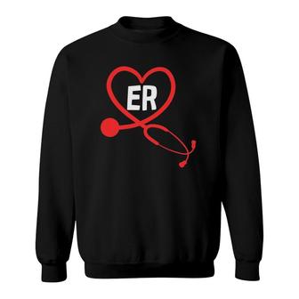 Er Emergency Nurse Profession Cute Hospital Job Outfit Sweatshirt | Mazezy