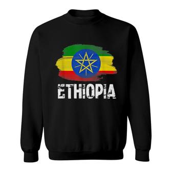 Ethiopian Vintage Ethiopia Flag Apparel Retro Banner Sweatshirt | Mazezy