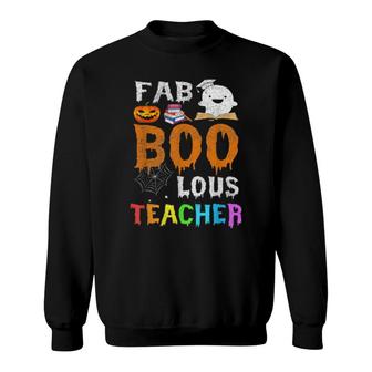 Fab Boo Lous Teacher Halloween Pumpkin Halloween Costume Sweatshirt | Mazezy