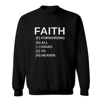 Faith Round Neck Graphic Cute Funny Sweatshirt | Mazezy