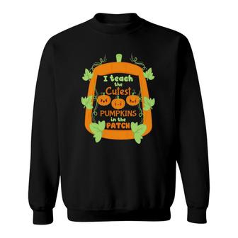 Fall Season Teacher With A Cute Pumpkin Design Sweatshirt | Mazezy