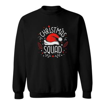 Family Matching Christmas Party Squad Pajama Crew Santa Hat Sweatshirt | Mazezy