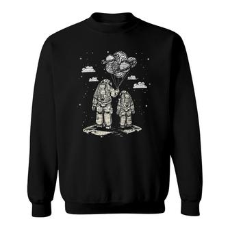 Father's Day Space Science Astronomy Lover Dad Son Astronaut Sweatshirt | Mazezy