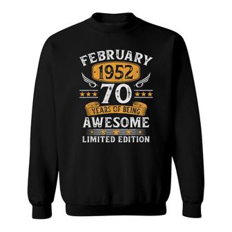 February 1952 70 Year Olds 70Th Birthday Sweatshirt | Mazezy