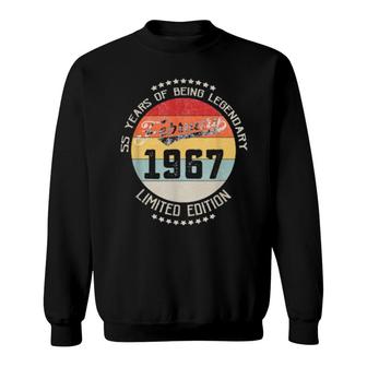 February 1967 55Th Yrs Old Birthday 55 Years Being Legendary Sweatshirt | Mazezy