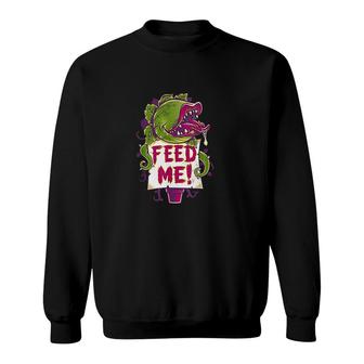 Feed Me Creepy Cute Audrey Plant Spooky Horror Musical Sweatshirt - Seseable
