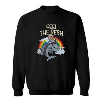 Feel The Bern Narwhal Rainbow Funny Sweatshirt | Mazezy
