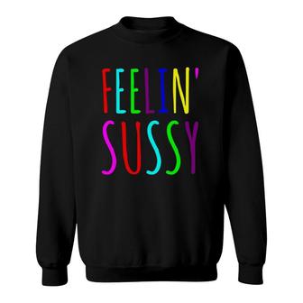 Feelin' Sussy Mobile Gamer Funny Sus Imposter Crew Colors Sweatshirt | Mazezy