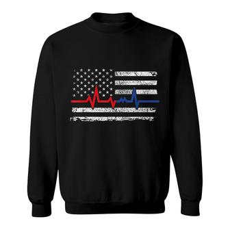 First Responders Thin Blue Red And Gold Line Flag Sweatshirt | Mazezy