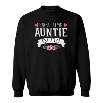 First Time Auntie 2022 Auntie To Be Announcement Sweatshirt | Mazezy