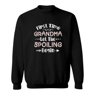 First Time Grandma Let The Spoiling Sweatshirt | Mazezy
