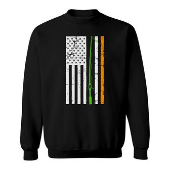 Fishing With Usa Flag Irish Color American Flag Sweatshirt - Thegiftio UK