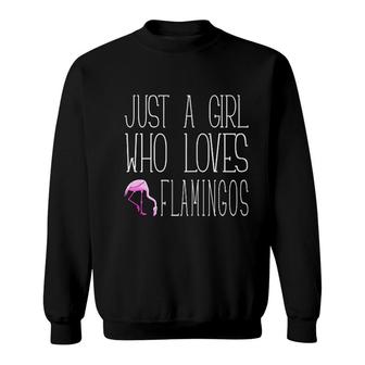 Flamingo Design Girl Who Loves Flamingos Sweatshirt | Mazezy
