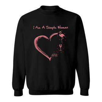 Flamingo Im A Simple Woman Sweatshirt | Mazezy