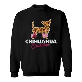 Floral Leopard Print Chihuahua Grandma Sweatshirt | Mazezy
