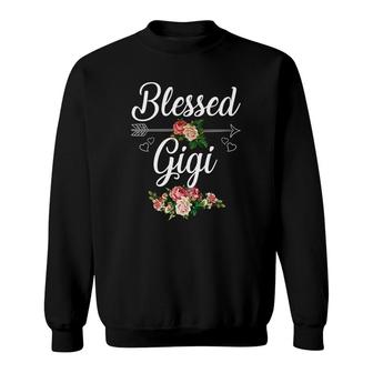 Flower Blessed Gigi Black Sweatshirt | Mazezy