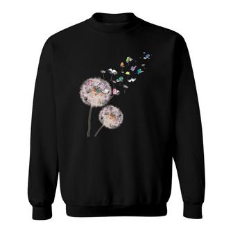 Flying Books In Dandelion Flower Reading Books Book Lover Sweatshirt | Mazezy