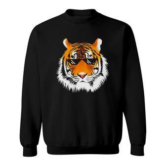  For Boy Cool Tiger Animal Pixel Glasses Sweatshirt | Mazezy