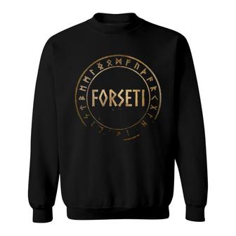 Forseti Norse God With Viking Runes Sweatshirt | Mazezy