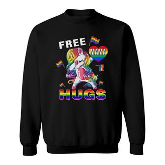 Free Mama Hugs Funny Unicorn Gay Lgbt Pride Month Sweatshirt | Mazezy
