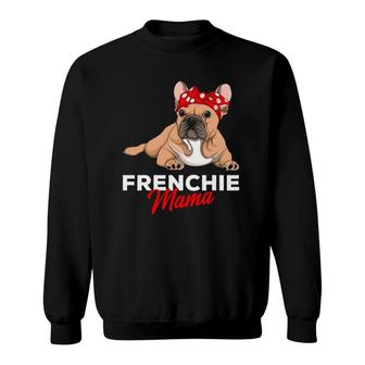 Frenchie Mama Funny French Bulldog Dog Mom Cute Girls Gift Sweatshirt | Mazezy