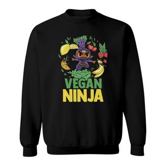 Fruit Vegan Ninja Vegetable Vegetarian Foodies Sweatshirt | Mazezy