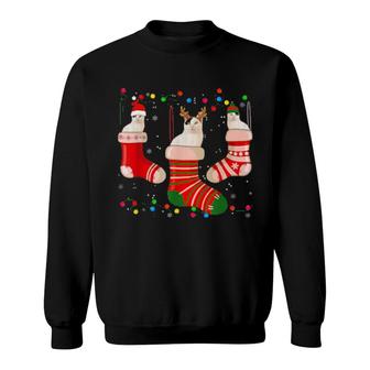 Fun Japanese Bobtail Stocking Christmas Light Socks Xmas Sweatshirt | Mazezy