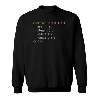 Function Repeat Eat Sleep Code Repeat Funny Programmer Sweatshirt | Mazezy