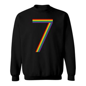 Funny 7Th Birthday Gift Cute 7 Years Old Rainbow Boy Girl Sweatshirt