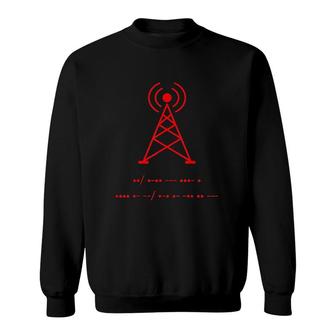 Funny Amateur Red Ham Radio Morse Code Gift Sweatshirt | Mazezy