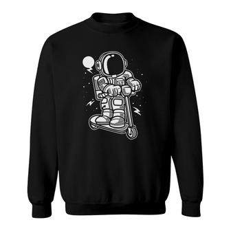 Funny Astronaut Scooter Space Galaxy Gift For Adults Kids Sweatshirt | Mazezy