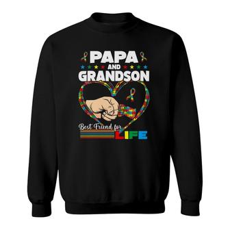 Funny Autism Awareness Papa Grandson Best Friend For Life Sweatshirt | Mazezy